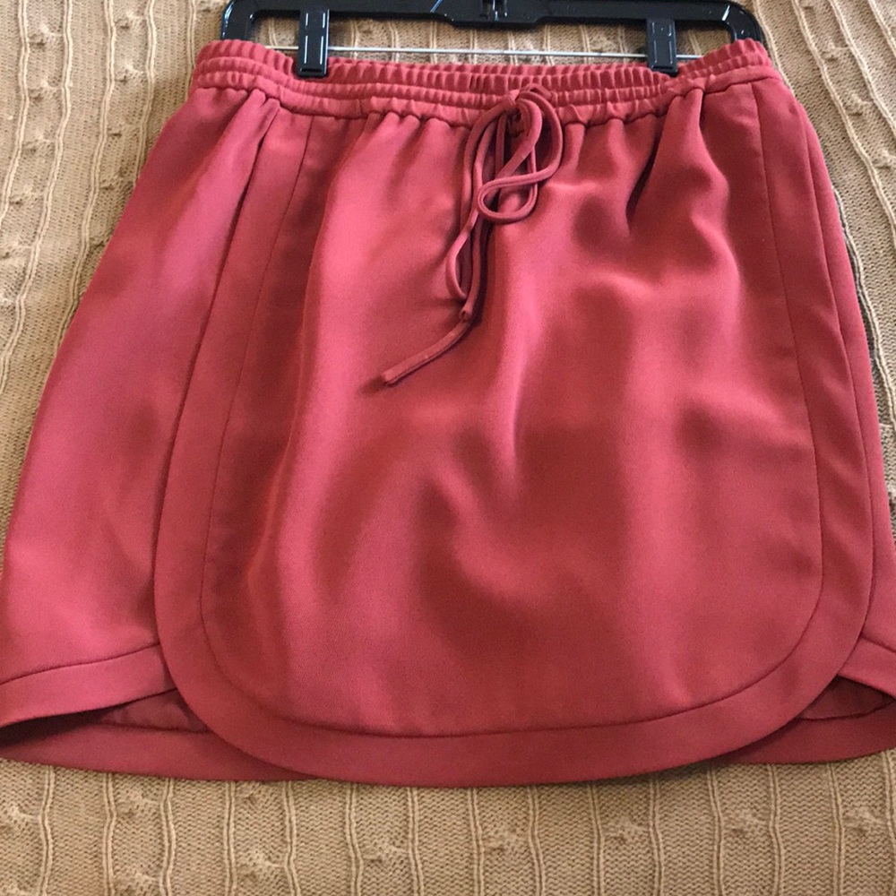 JCrew burnt red sporty drawstring skirt